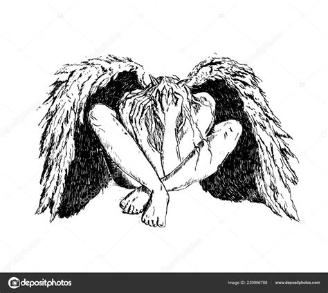 fallen angel black and white